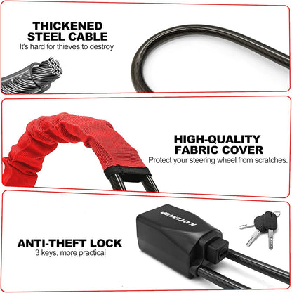 Universal Car Steering Wheel Lock with Seat Belt